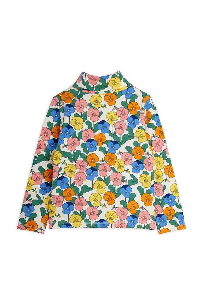 Дівчинка Mini Rodini лонгслів дитячий бавовняний з еластаном Violas 26720126 барвистий