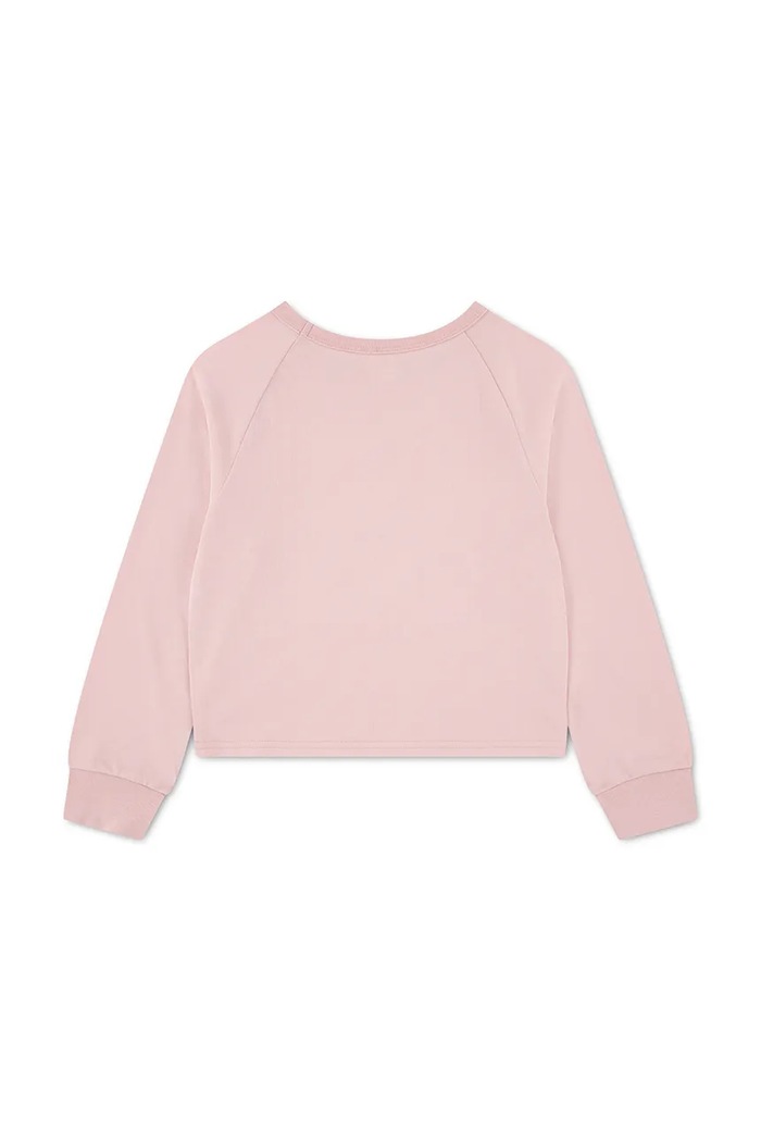Момиче Levi's блуза с дълги ръкави за деца с памук HEART KNIT TOP 4ER533 розов