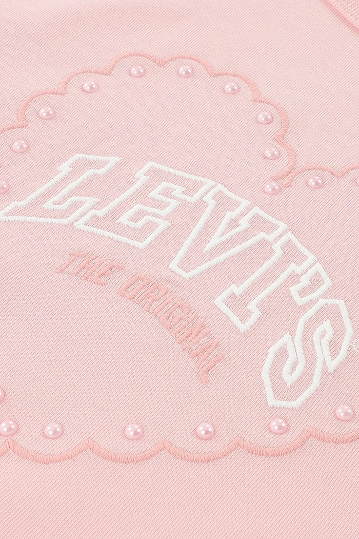 Levi's блуза с дълги ръкави за деца с памук HEART KNIT TOP розов 4ER533