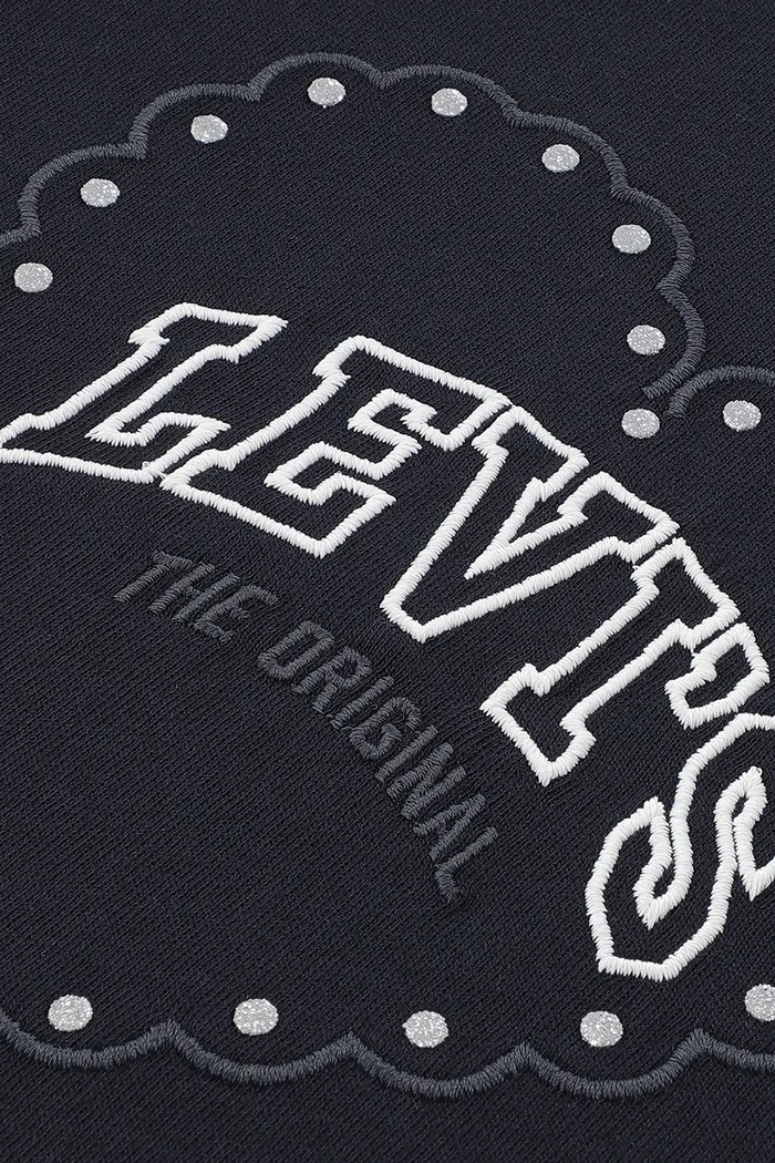 Момиче Levi's блуза с дълги ръкави за деца с памук HEART KNIT TOP 4ER533 черен