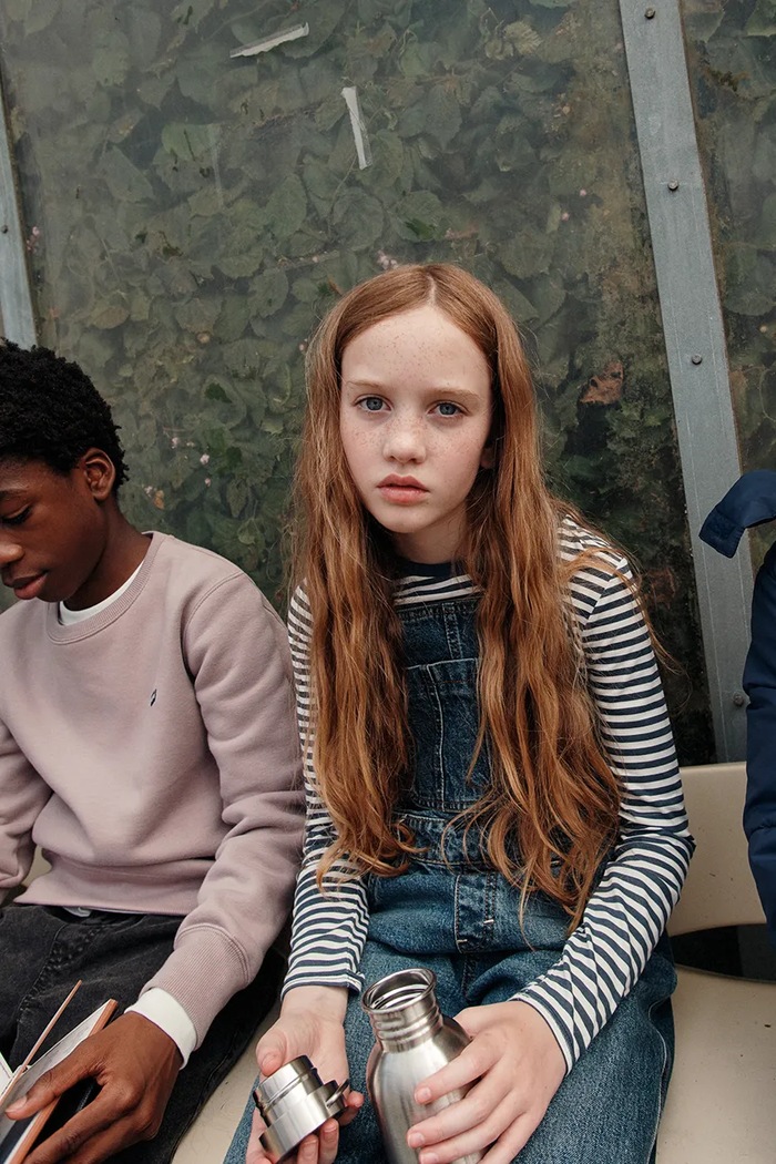 Levi's блуза с дълги ръкави за деца с памук STRIPE TEE тъмносин 4ER405