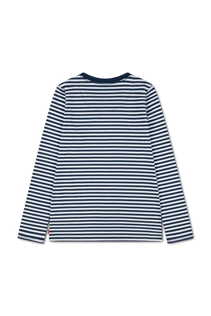 Levi's блуза с дълги ръкави за деца с памук STRIPE TEE 4ER405 тъмносин AW26