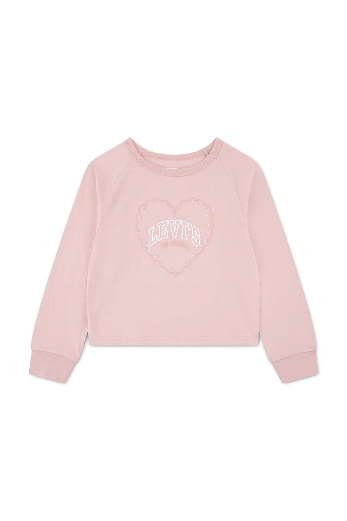 Levi's longsleeve dziecięcy z bawełną HEART KNIT TOP różowy 3ER533
