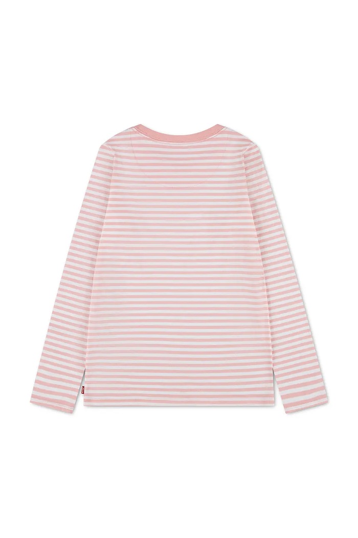 Levi's majica z dolgimi rokavi otroška z bombažem STRIPE TEE 3ER405 roza AW26
