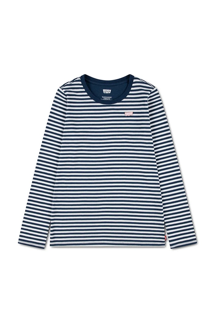 Levi's majica z dolgimi rokavi otroška z bombažem STRIPE TEE mornarsko modra 3ER405