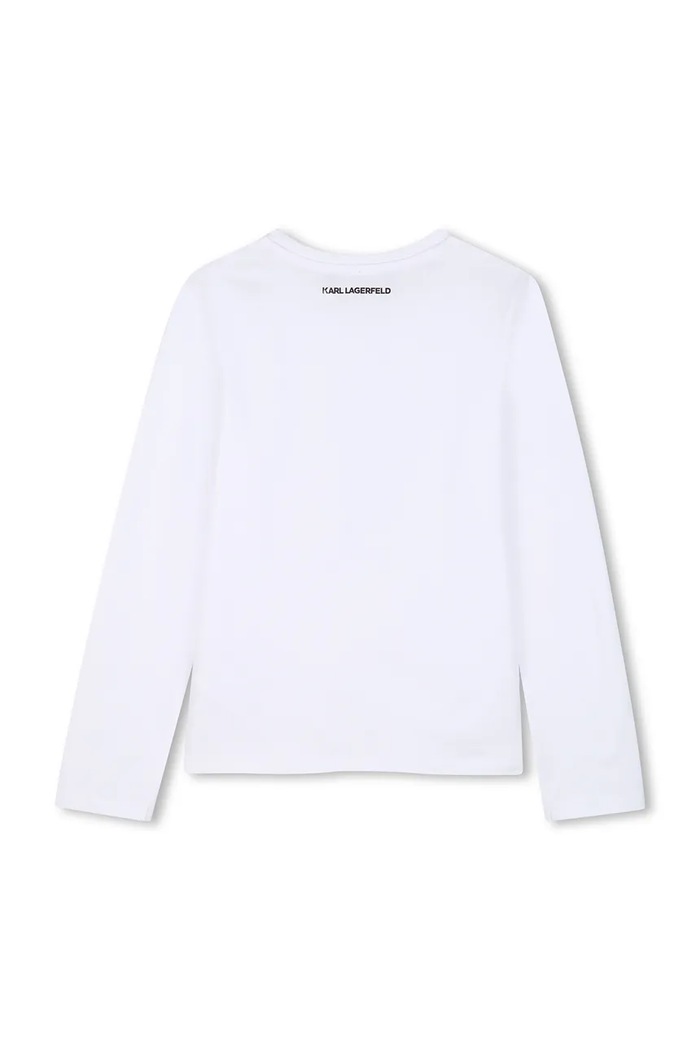 Karl Lagerfeld Tričko s dlhým rukávom detské bavlnené Z31307.86.108 biela AW26