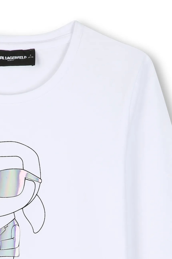 Dievča Karl Lagerfeld Tričko s dlhým rukávom detské bavlnené Z31307.86.108 biela
