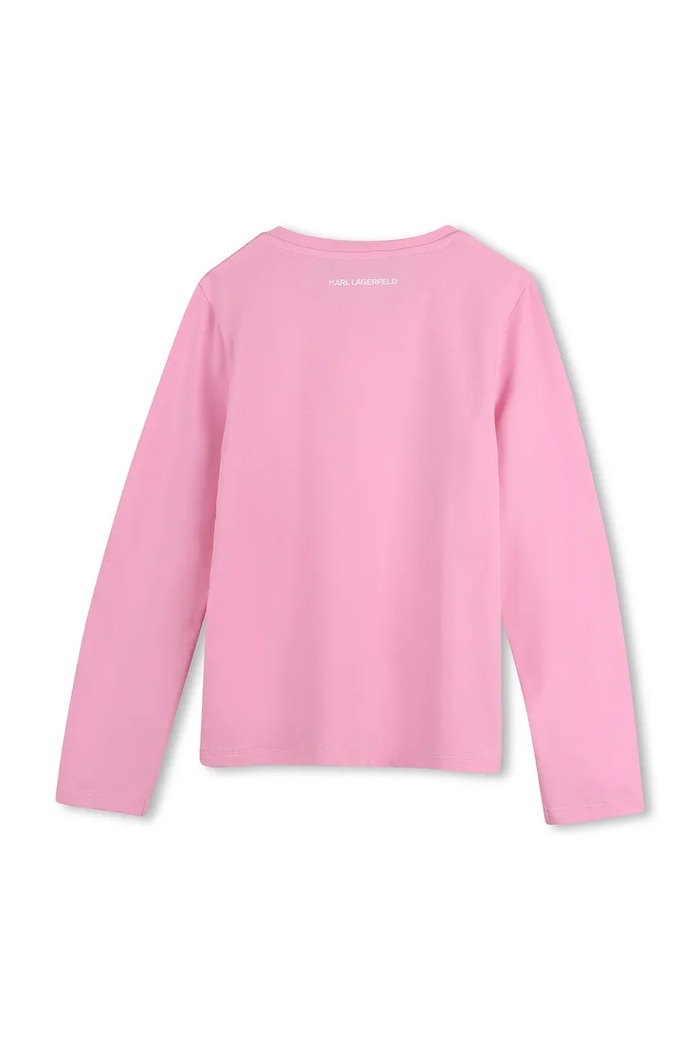 Karl Lagerfeld Tričko s dlhým rukávom detské bavlnené Z31307.86.108 ružová AW26
