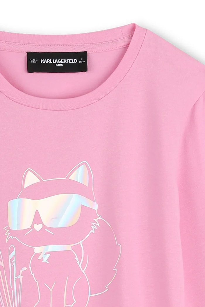 Dievča Karl Lagerfeld Tričko s dlhým rukávom detské bavlnené Z31307.86.108 ružová