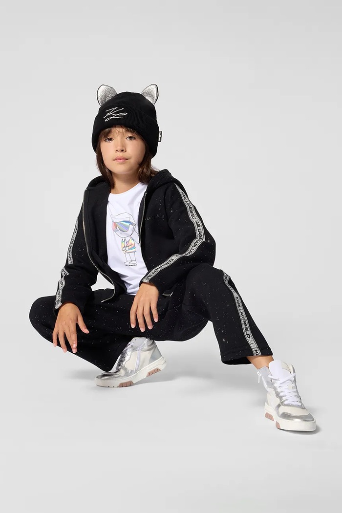 Блуза с дълги ръкави за деца с памук Karl Lagerfeld Z31307.156.162 бял