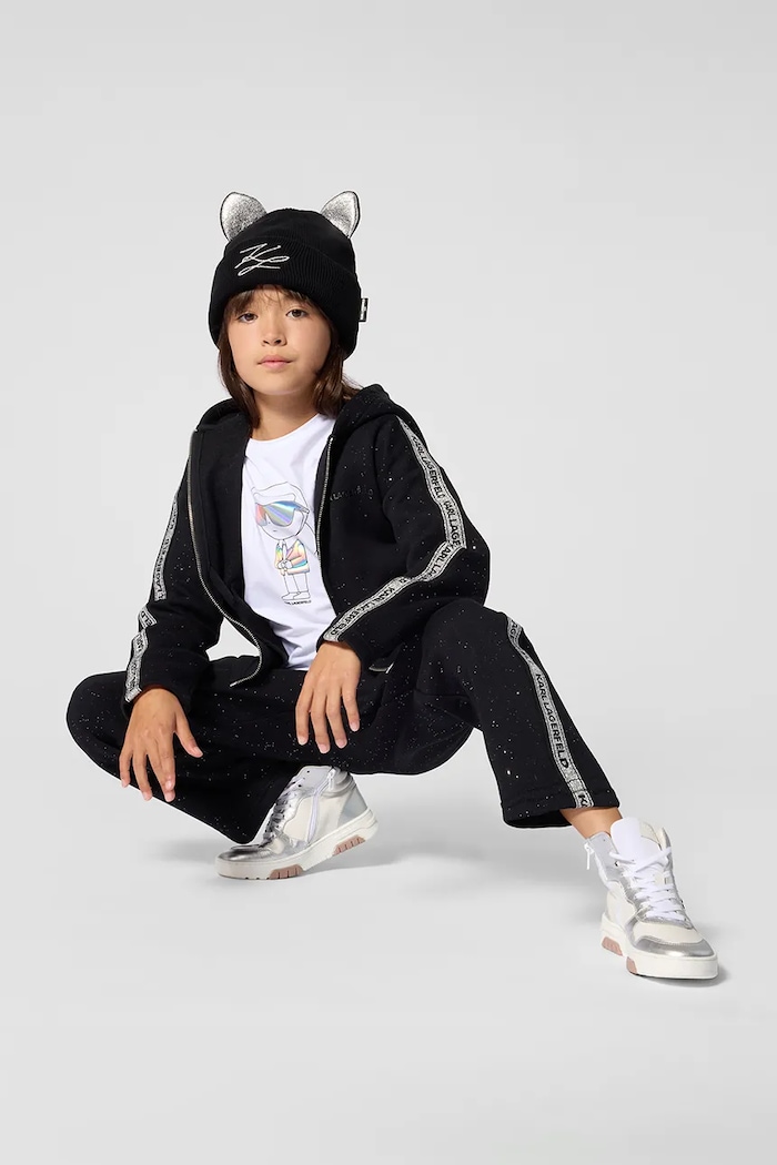 Блуза с дълги ръкави за деца с памук Karl Lagerfeld Z31307.156.162 бял