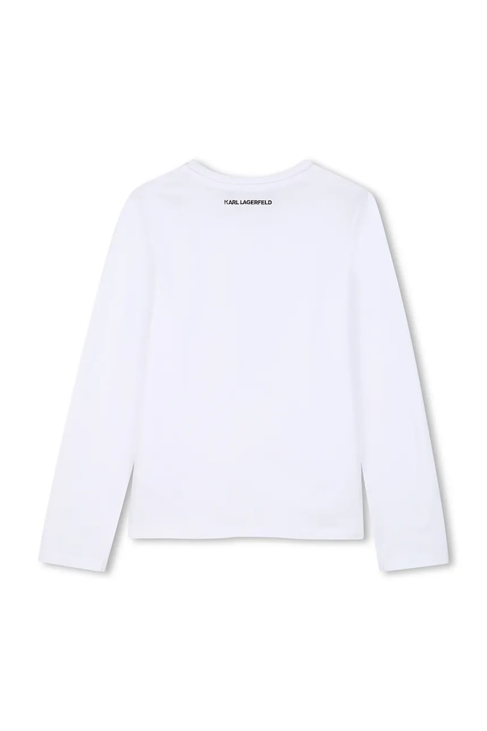 Karl Lagerfeld Блуза с дълги ръкави за деца с памук Z31307.156.162 бял AW26