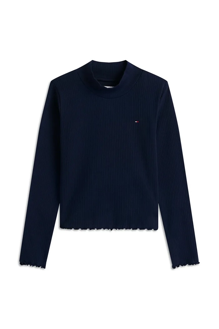 Tommy Hilfiger Longsleeve dziecięcy bawełniany z elastanem KG0KG08802.104.122.9BY2 granatowy AW26