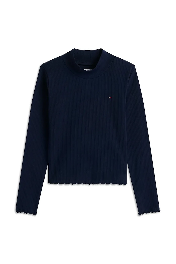 Tommy Hilfiger Longsleeve dziecięcy bawełniany z elastanem KG0KG08802.104.122.9BY2 granatowy AW26
