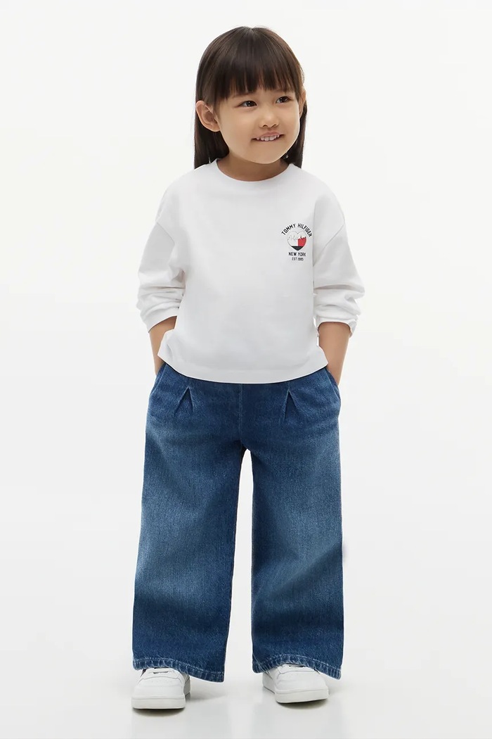 Longsleeve dziecięcy bawełniany Tommy Hilfiger KG0KG09660.9BY2 biały