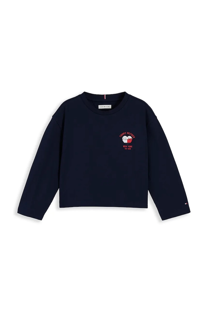 Tommy Hilfiger Longsleeve dziecięcy bawełniany granatowy KG0KG09660.9BY2