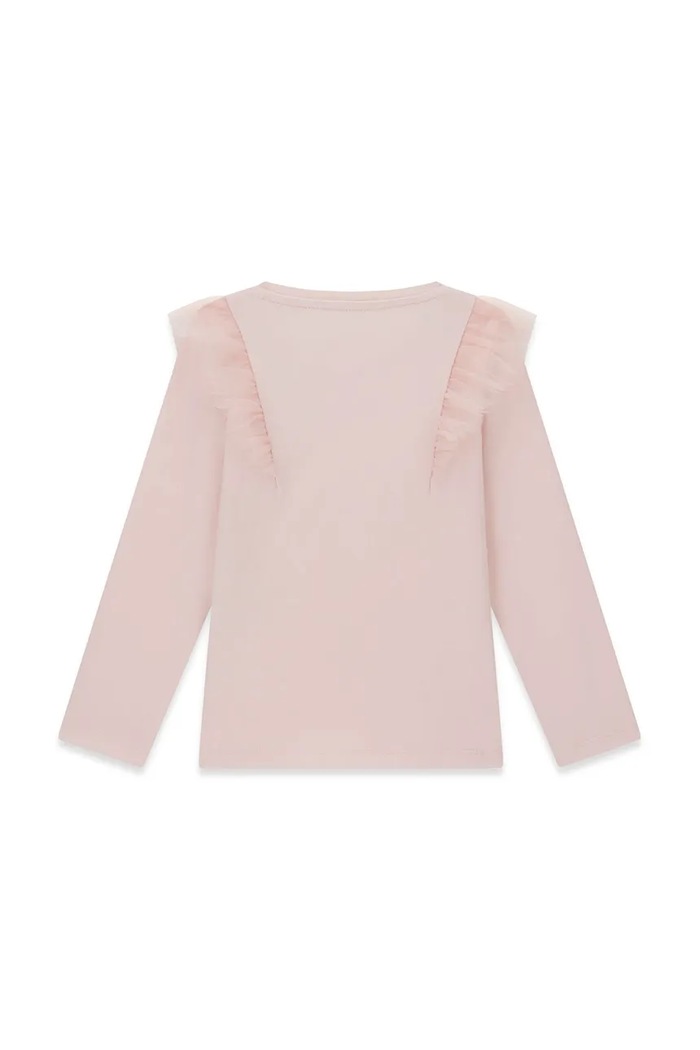 Guess Longsleeve dziecięcy bawełniany z elastanem K6BI19.K5852.9BY2 różowy AW26