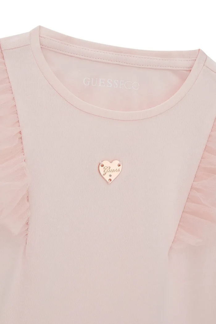 Dziewczynka Guess Longsleeve dziecięcy bawełniany z elastanem K6BI19.K5852.9BY2 różowy