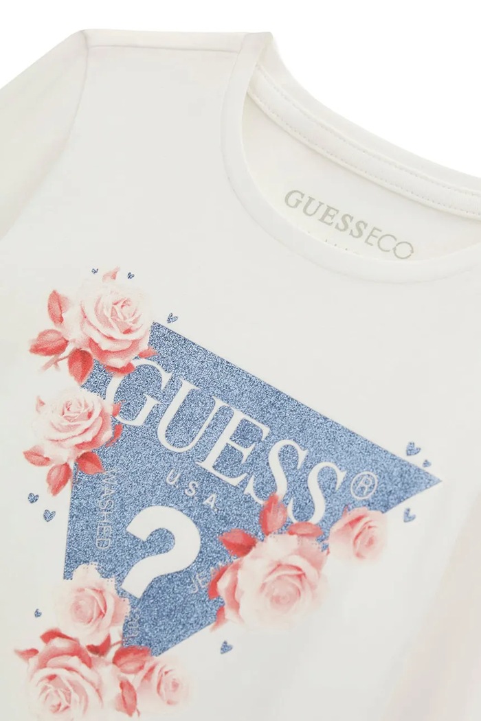 Dziewczynka Guess Longsleeve dziecięcy bawełniany K6BI17.K5848.9BY2 biały