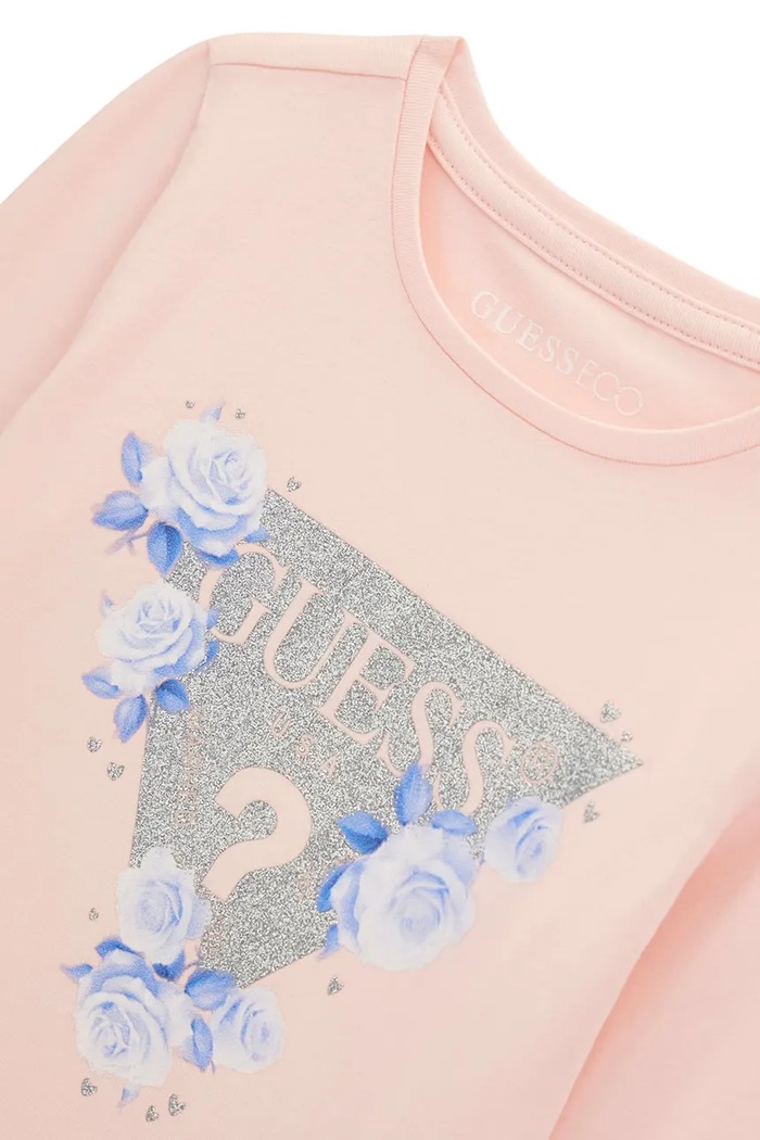 Dziewczynka Guess Longsleeve dziecięcy bawełniany K6BI17.K5848.9BY2 różowy
