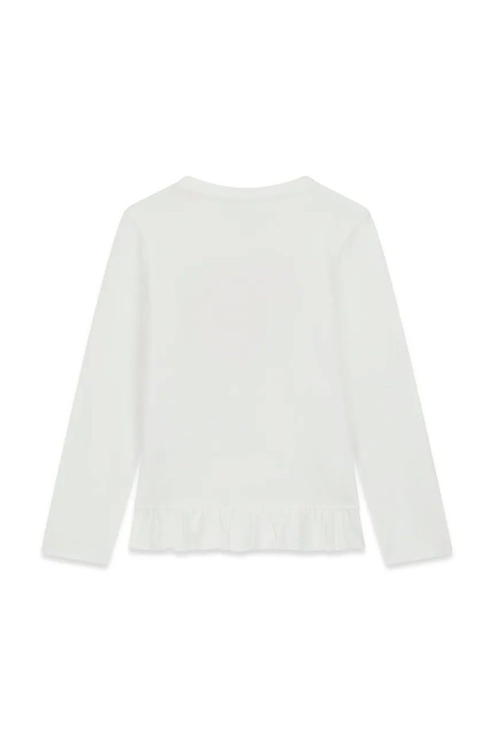 Guess Longsleeve dziecięcy bawełniany z elastanem K6BI16.K5845.9BY2 biały AW26