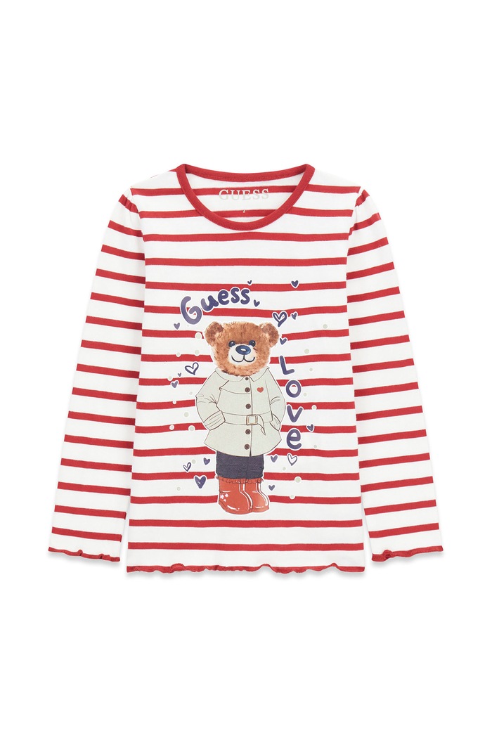 Guess Longsleeve dziecięcy bawełniany czerwony K6BI13.K5840.9BY2