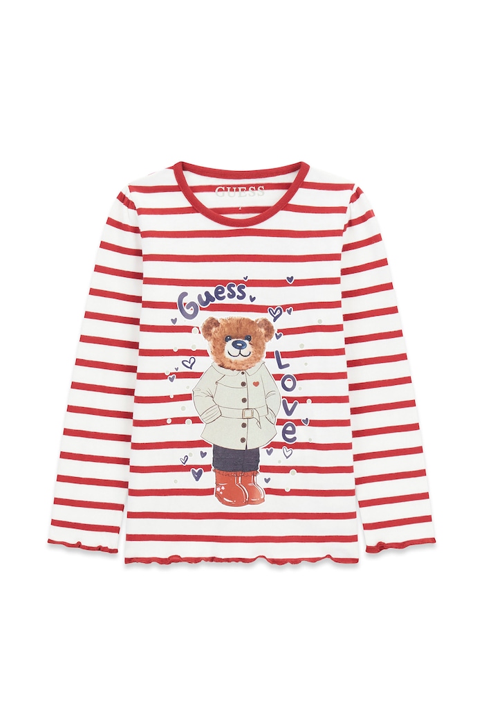 Guess Longsleeve dziecięcy bawełniany czerwony K6BI13.K5840.9BY2