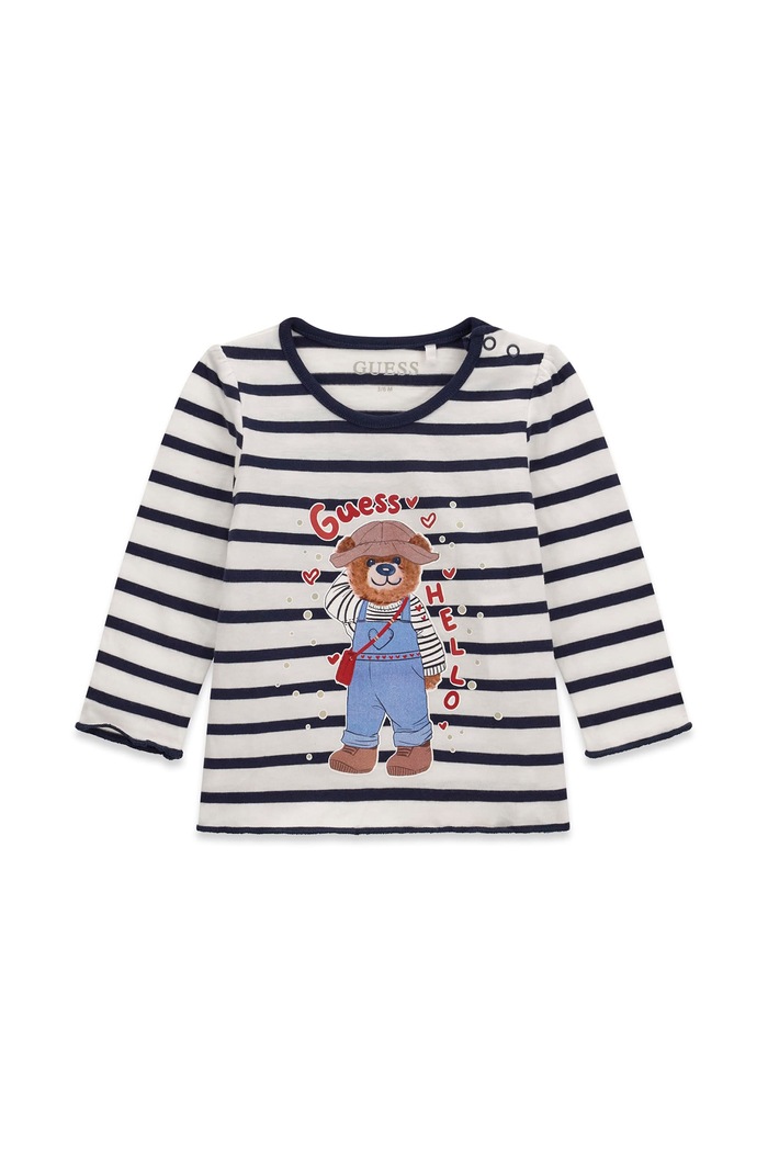 Guess Longsleeve dziecięcy bawełniany niebieski K6BI13.K5840.9BY2