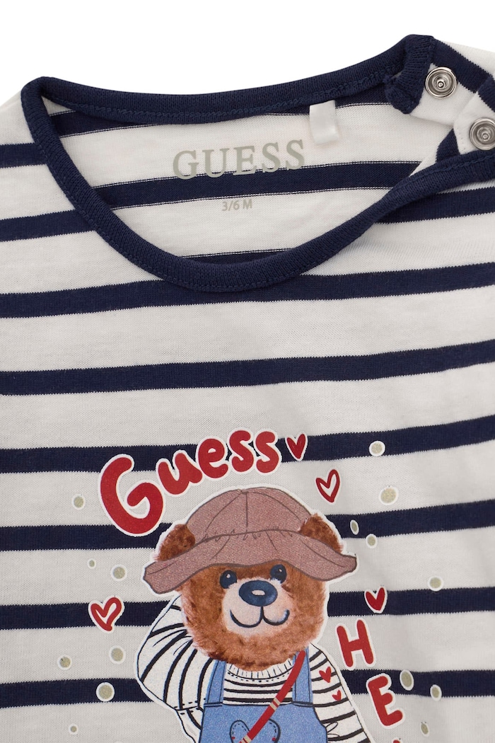 Dziewczynka Guess Longsleeve dziecięcy bawełniany K6BI13.K5840.9BY2 niebieski