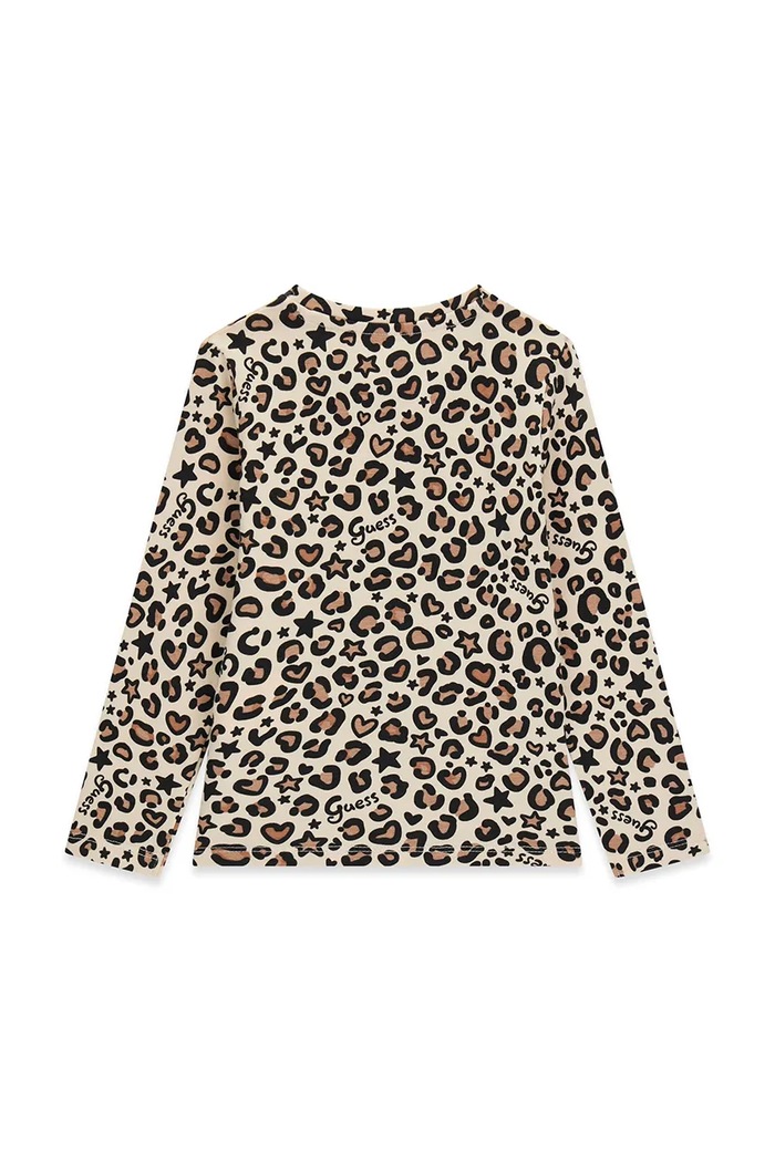 Guess Longsleeve dziecięcy bawełniany z elastanem K6BI07.K5805.9BY2 beżowy AW26