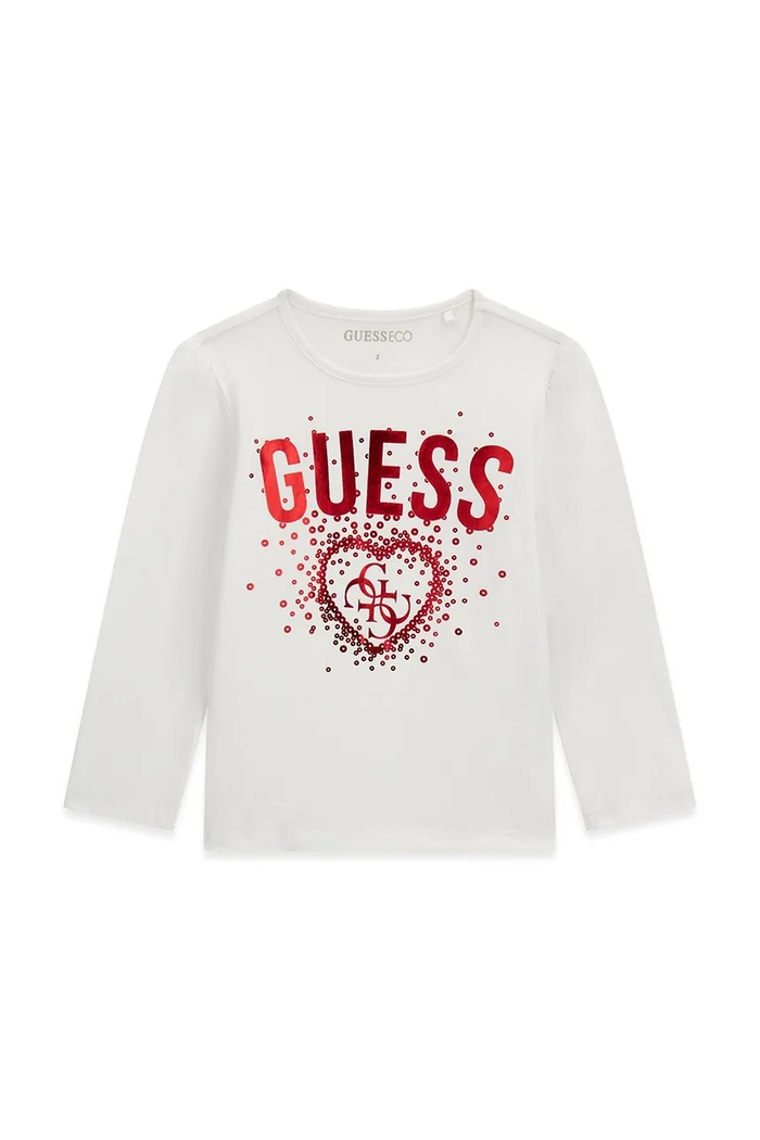 Guess Longsleeve dziecięcy bawełniany biały K6BI04.K5797.9BY2