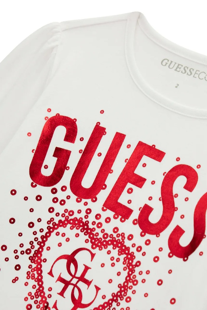 Dziewczynka Guess Longsleeve dziecięcy bawełniany K6BI04.K5797.9BY2 biały