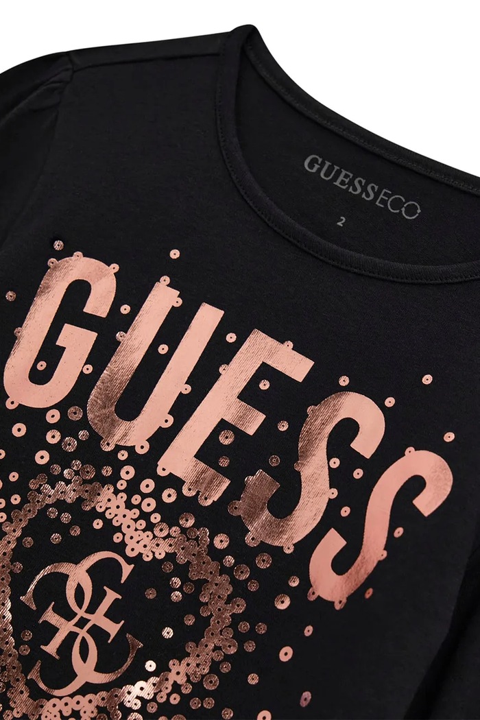 Dziewczynka Guess Longsleeve dziecięcy bawełniany K6BI04.K5797.9BY2 czarny