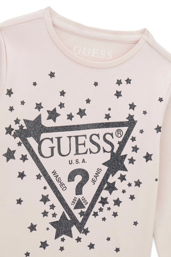 Dziewczynka Guess Longsleeve dziecięcy bawełniany z elastanem K6BI03.K5796.9BY2 różowy