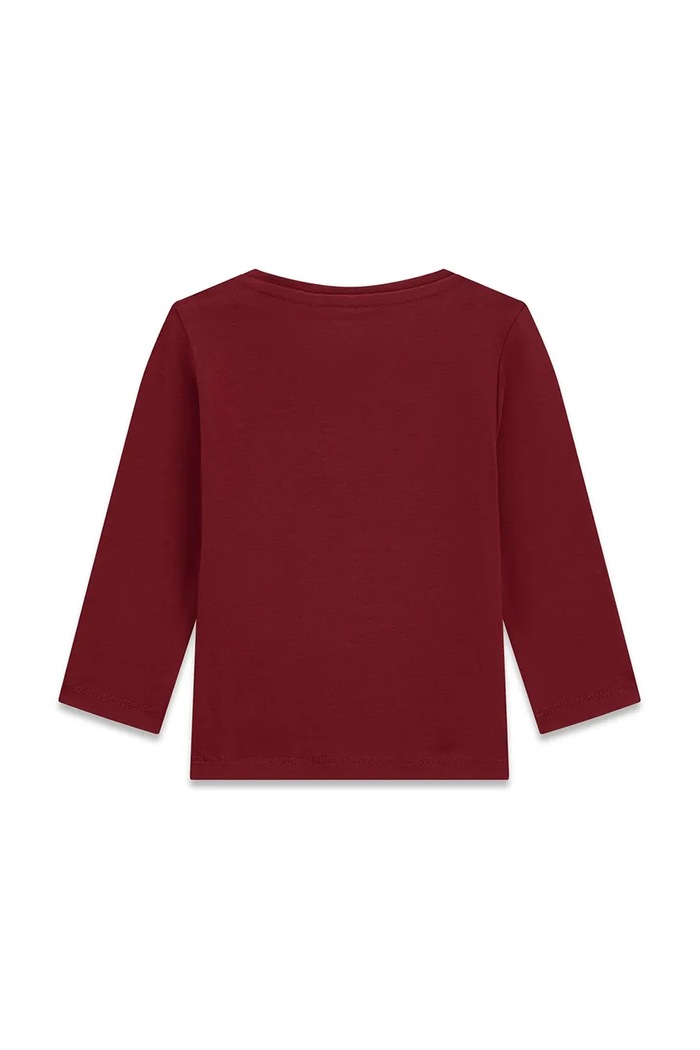 Guess Longsleeve dziecięcy bawełniany z elastanem K6BI03.K5796.9BY2 bordowy AW26