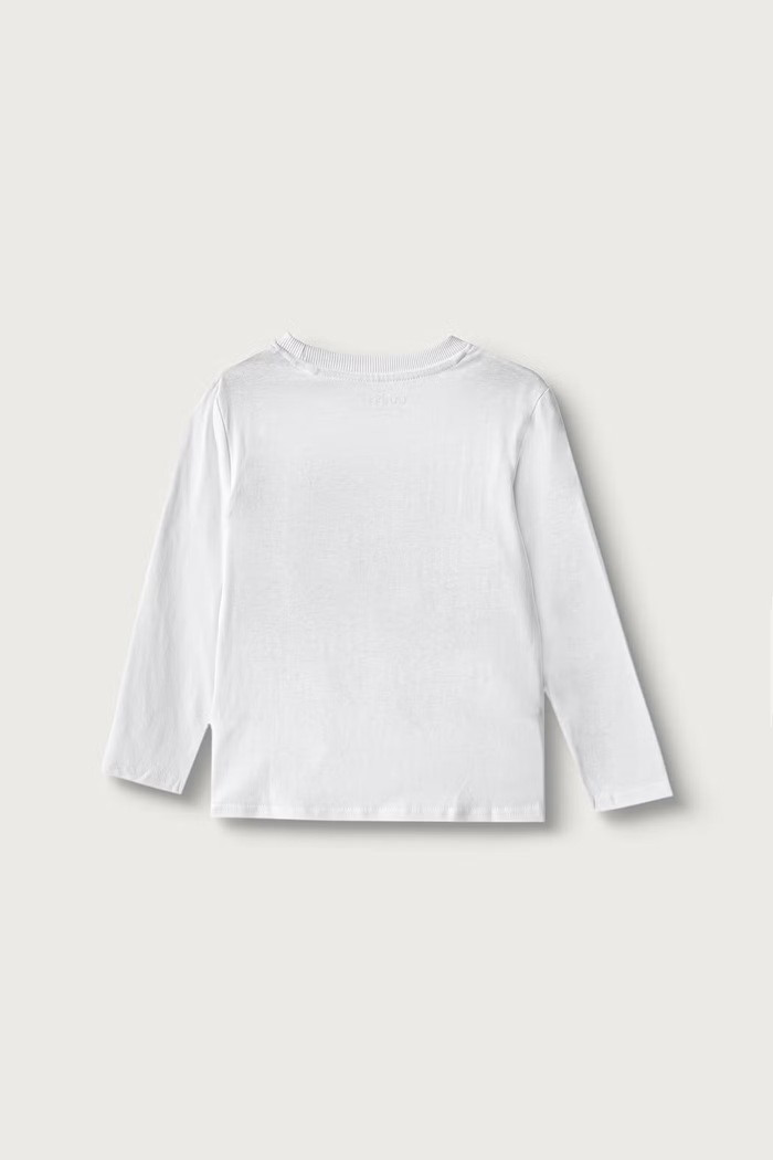 Guess Longsleeve dziecięcy bawełniany z elastanem J6BI30.K5832.9BY2 biały AW26
