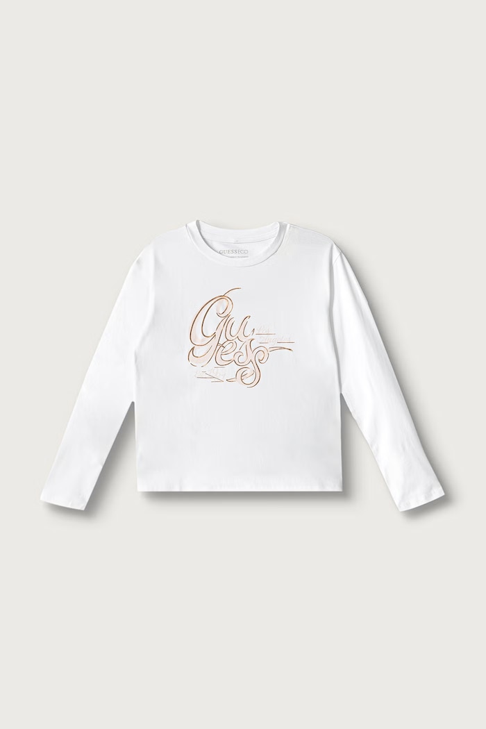 Guess Longsleeve dziecięcy bawełniany z elastanem biały J6BI29.K5831.9BY2