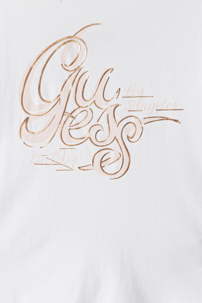 Guess Longsleeve dziecięcy bawełniany z elastanem J6BI29.K5831.9BY2 biały AW26