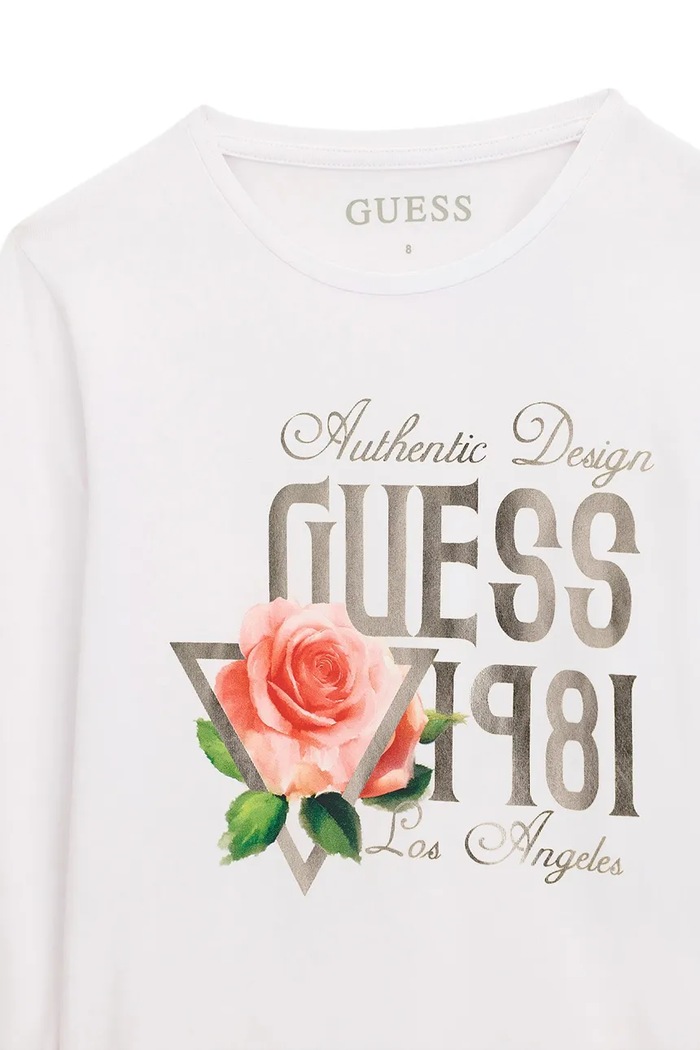 Dziewczynka Guess Longsleeve dziecięcy bawełniany J6BI27.K5829.9BY2 biały