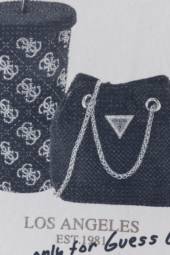Девочка Guess Лонгслив для детей из хлопка с эластаном J6BI24.K6578.9BY2 белый