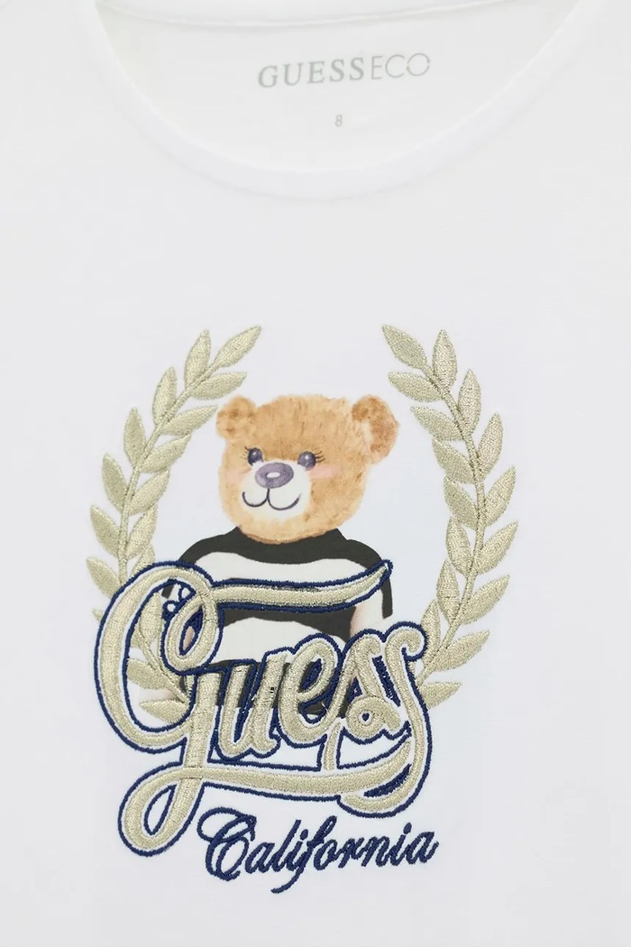Dziewczynka Guess Longsleeve dziecięcy bawełniany z elastanem J6BI21.K5818.9BY2 biały