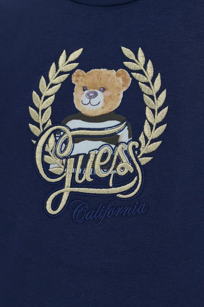 Dziewczynka Guess Longsleeve dziecięcy bawełniany z elastanem J6BI21.K5818.9BY2 granatowy