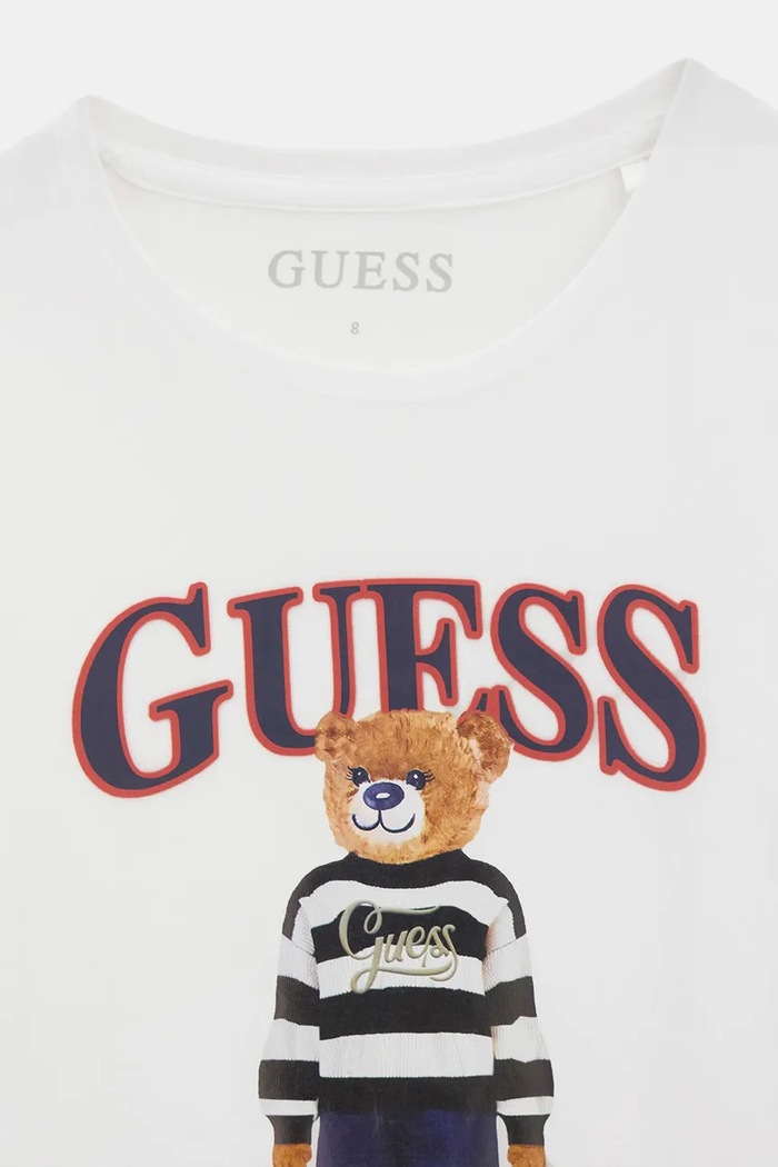 Dziewczynka Guess Longsleeve dziecięcy bawełniany z elastanem J6BI12.K5793.9BY2 biały