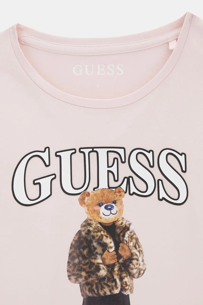 Dziewczynka Guess Longsleeve dziecięcy bawełniany z elastanem J6BI12.K5793.9BY2 różowy