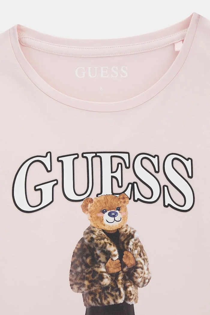 Dziewczynka Guess Longsleeve dziecięcy bawełniany z elastanem J6BI12.K5793.9BY2 różowy