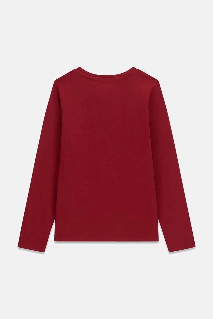 Guess Longsleeve dziecięcy bawełniany z elastanem J6BI12.K5793.9BY2 bordowy AW26