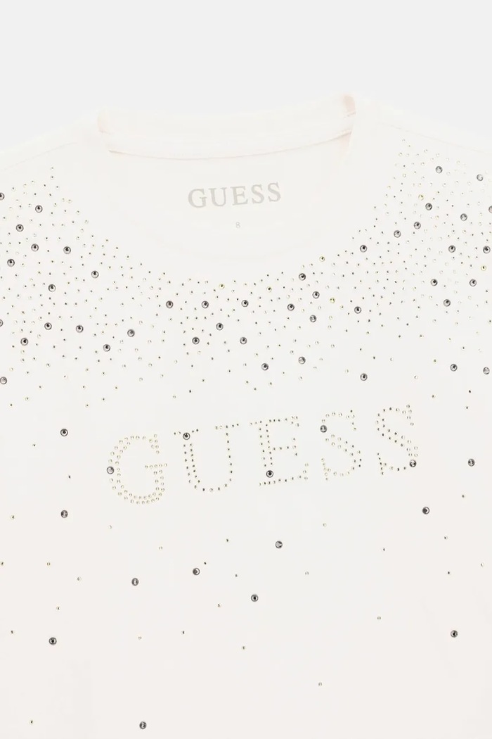 Dziewczynka Guess Longsleeve dziecięcy bawełniany z elastanem J6BI08.K5778.9BY2 biały
