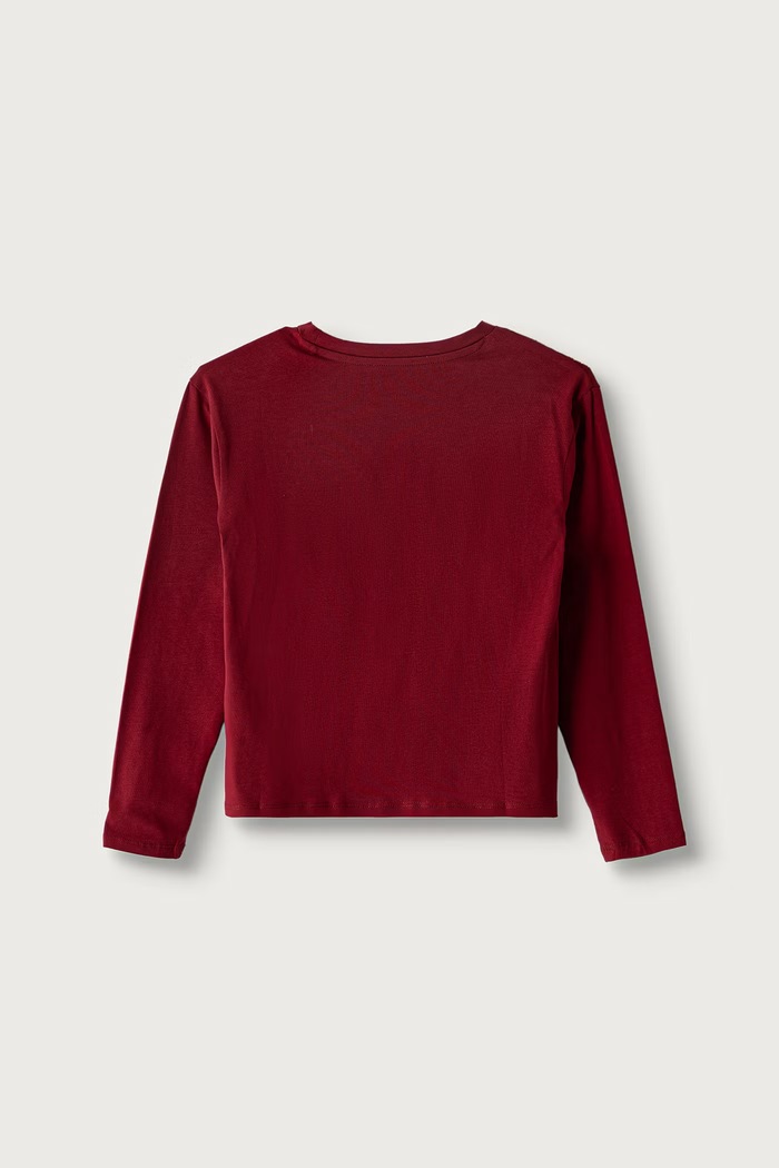 Guess Tričko s dlhým rukávom detské bavlnené s elastanom J6BI08.K5778.9BY2 burgundské AW26