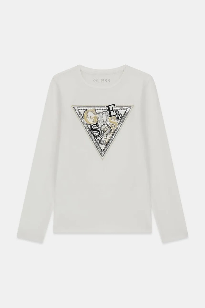 Guess Longsleeve dziecięcy bawełniany z elastanem biały J6BI07.K5777.9BY2