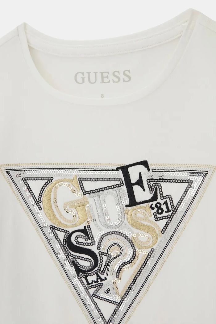 Dziewczynka Guess Longsleeve dziecięcy bawełniany z elastanem J6BI07.K5777.9BY2 biały